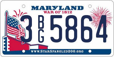 MD license plate 3BG5864