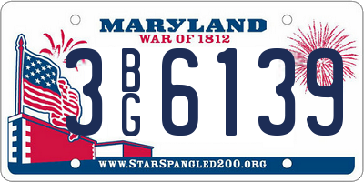 MD license plate 3BG6139