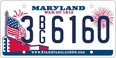 MD license plate 3BG6160