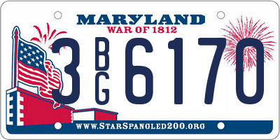 MD license plate 3BG6170