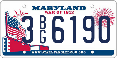 MD license plate 3BG6190