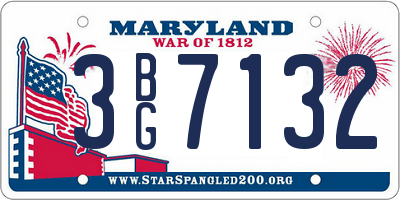 MD license plate 3BG7132