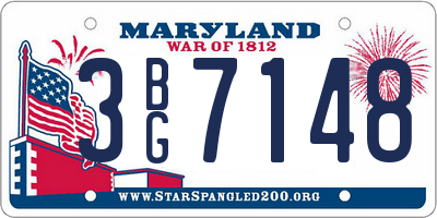 MD license plate 3BG7148