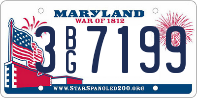 MD license plate 3BG7199