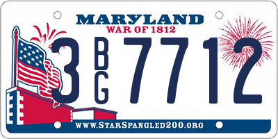 MD license plate 3BG7712
