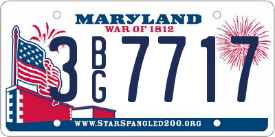 MD license plate 3BG7717