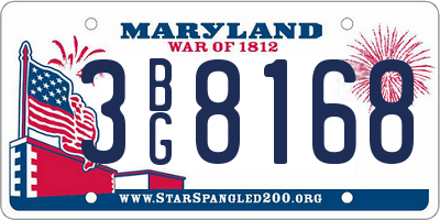 MD license plate 3BG8168