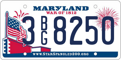 MD license plate 3BG8250