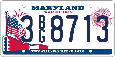 MD license plate 3BG8713