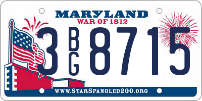 MD license plate 3BG8715