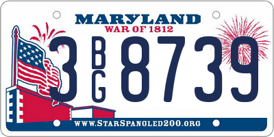 MD license plate 3BG8739