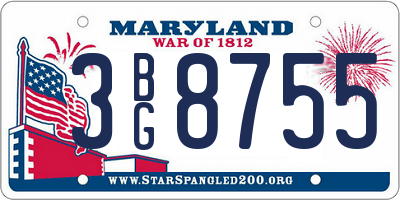 MD license plate 3BG8755