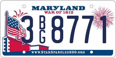 MD license plate 3BG8771