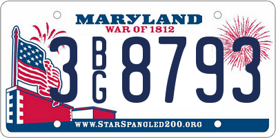 MD license plate 3BG8793