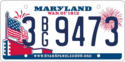 MD license plate 3BG9473