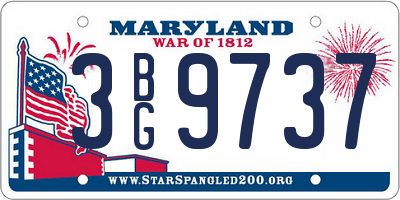 MD license plate 3BG9737