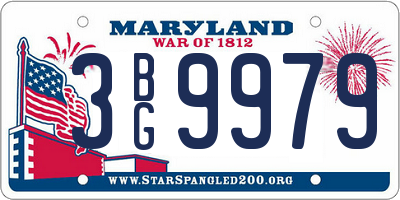 MD license plate 3BG9979