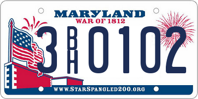 MD license plate 3BH0102