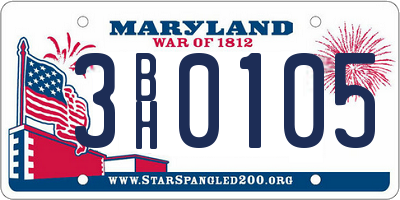 MD license plate 3BH0105