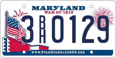 MD license plate 3BH0129