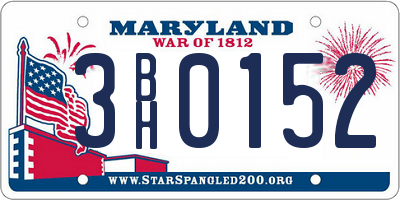 MD license plate 3BH0152