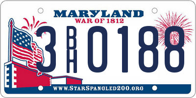 MD license plate 3BH0188