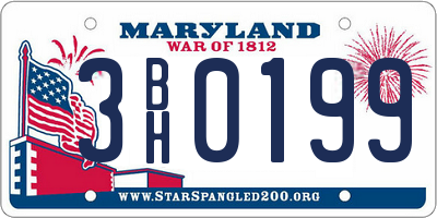 MD license plate 3BH0199