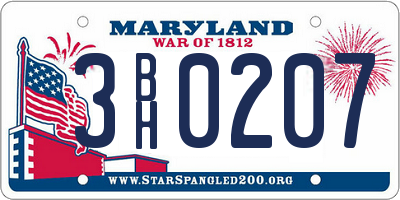 MD license plate 3BH0207