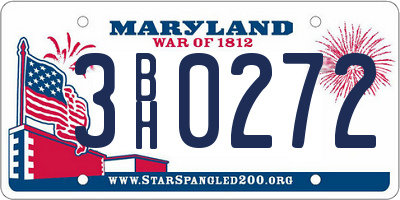 MD license plate 3BH0272