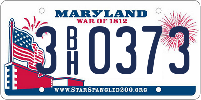 MD license plate 3BH0373