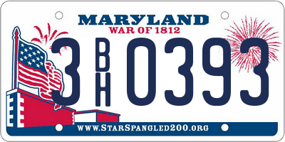 MD license plate 3BH0393