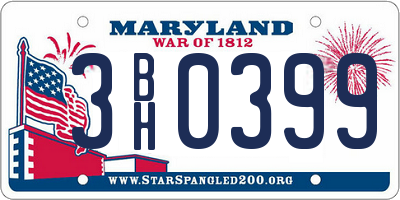 MD license plate 3BH0399