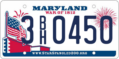 MD license plate 3BH0450