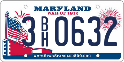 MD license plate 3BH0632