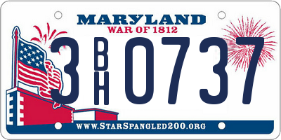 MD license plate 3BH0737