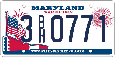 MD license plate 3BH0771