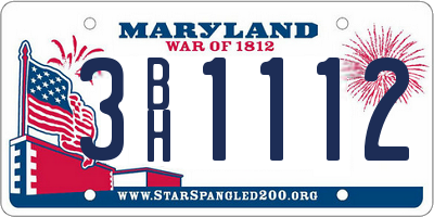 MD license plate 3BH1112
