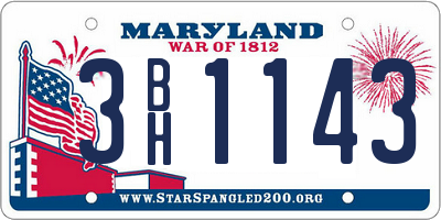 MD license plate 3BH1143