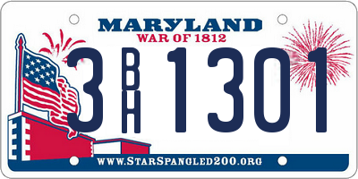 MD license plate 3BH1301