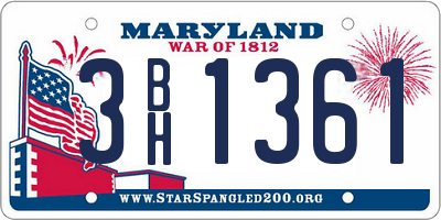MD license plate 3BH1361