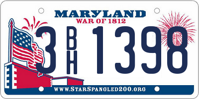 MD license plate 3BH1398