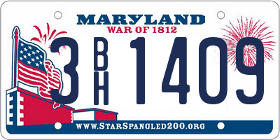 MD license plate 3BH1409