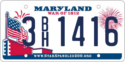 MD license plate 3BH1416