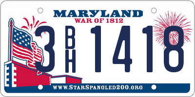 MD license plate 3BH1418