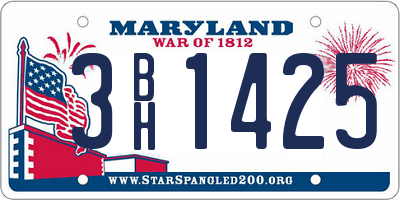 MD license plate 3BH1425
