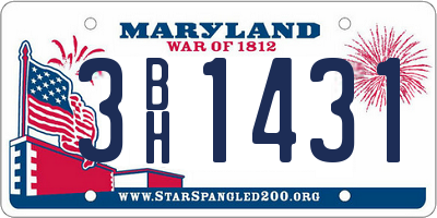 MD license plate 3BH1431