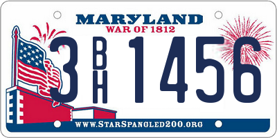 MD license plate 3BH1456