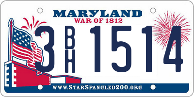 MD license plate 3BH1514