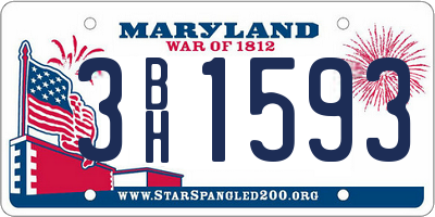 MD license plate 3BH1593