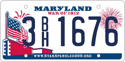 MD license plate 3BH1676